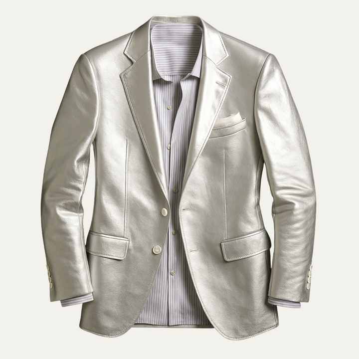 Men | Silver Metallic Blazer
