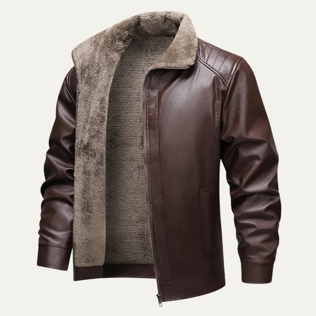 Men | Fleece Lined Leather Jacket