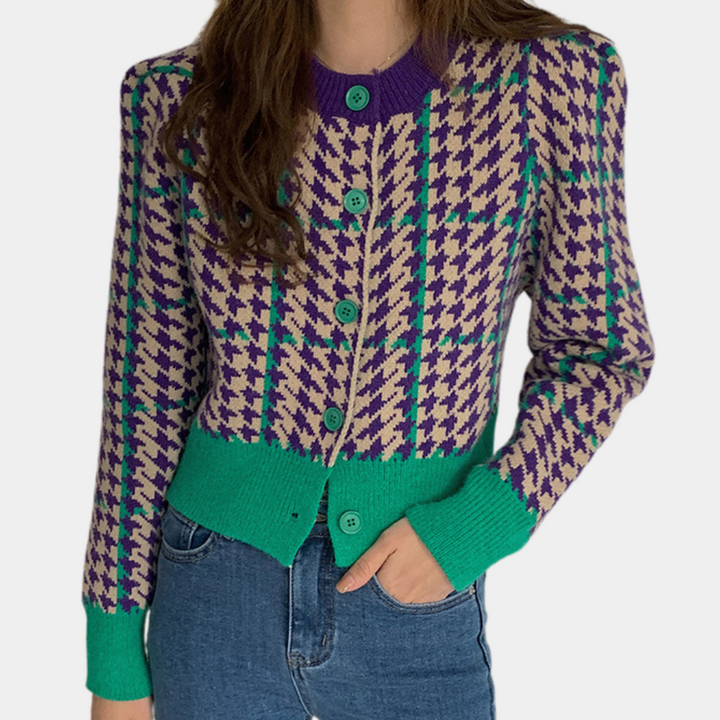 Women | Houndstooth pattern cardigan