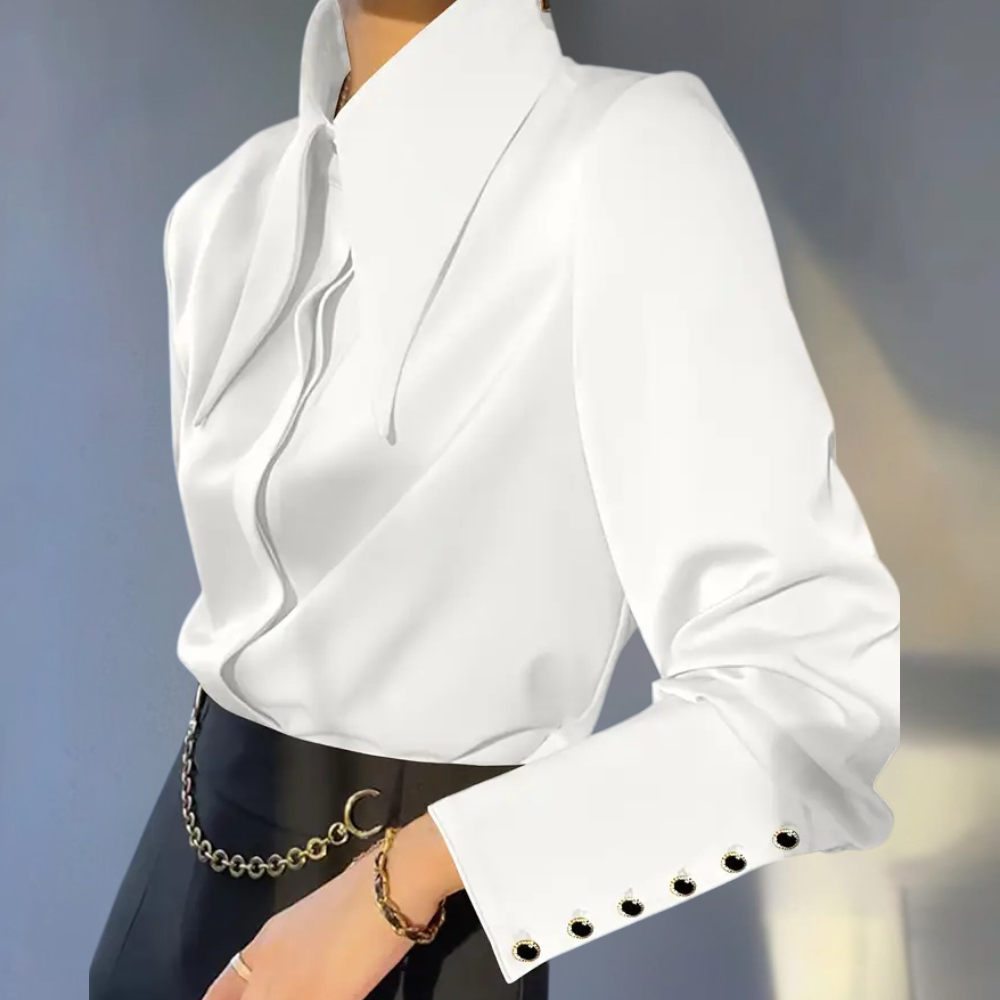 Women | High-collared button-down shirt