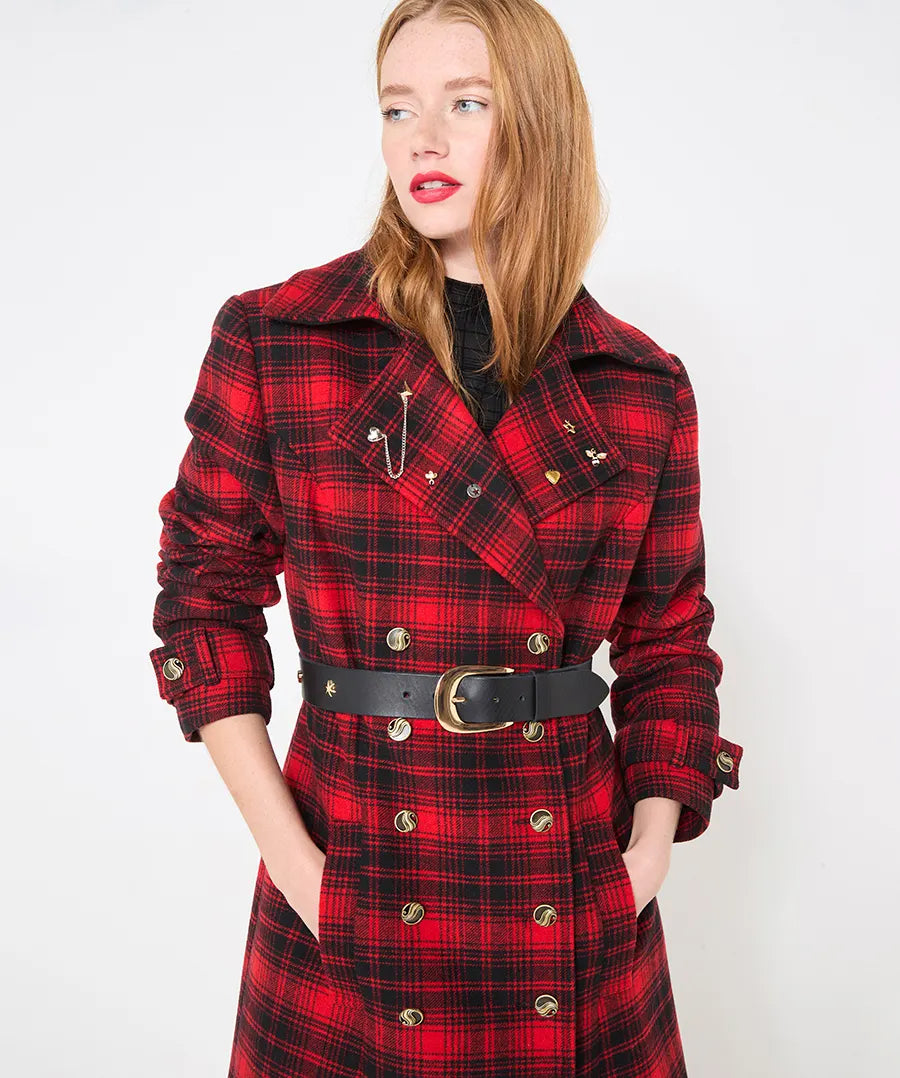 Women | Long Checked Coat