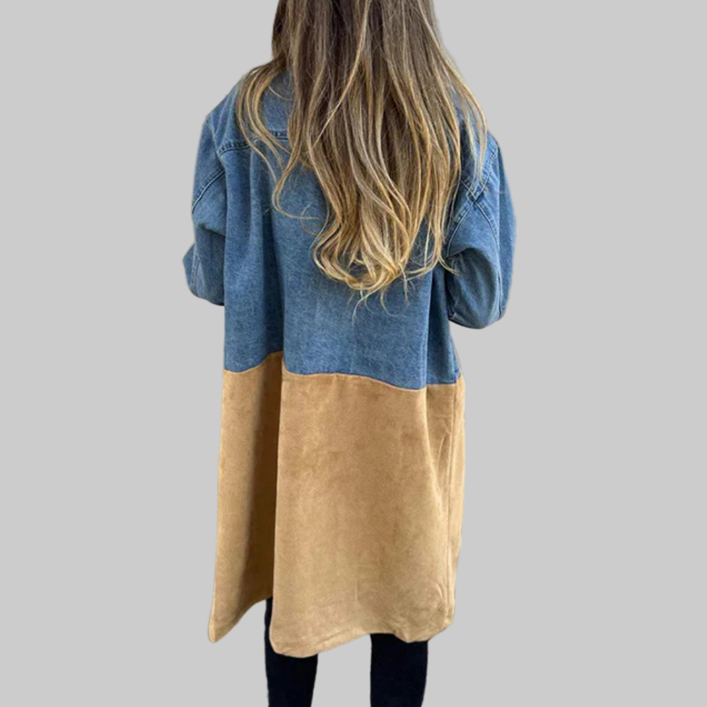 Women | Denim patchwork coat