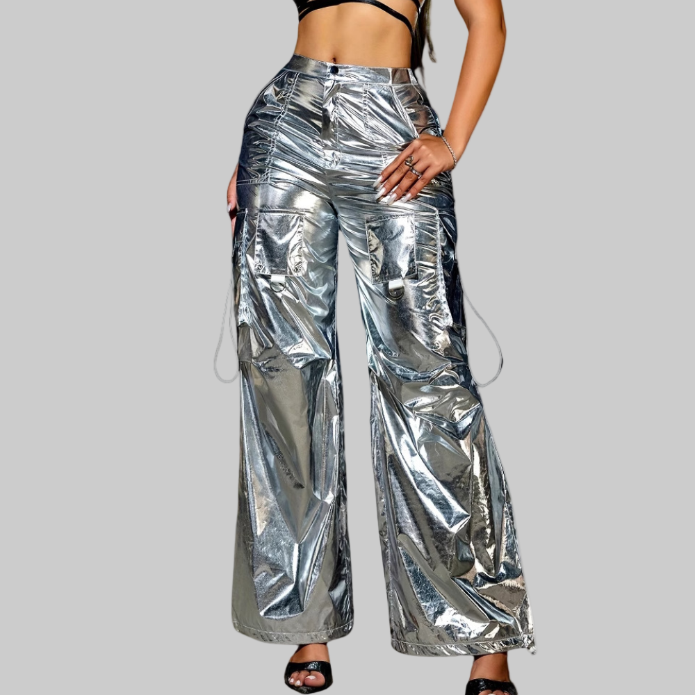 Women | Metallic Cargo Pants