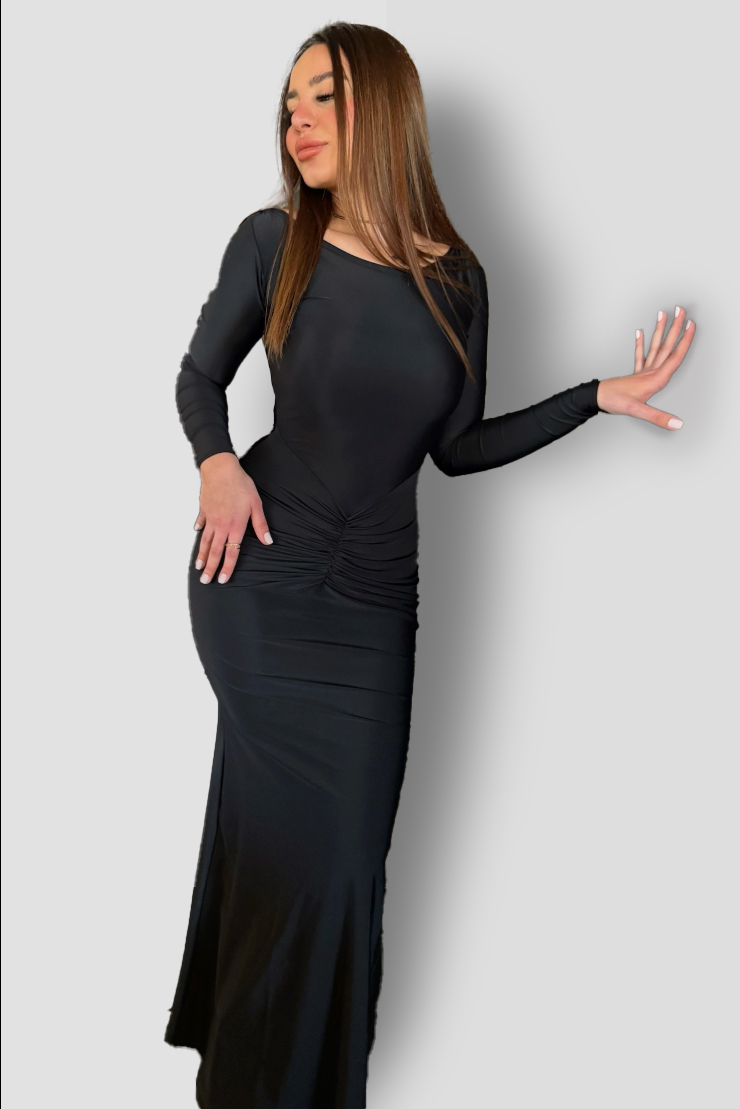 Women | Long dress with center gathers