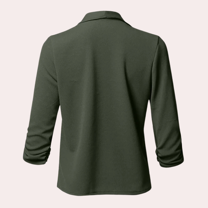 Women | Draped blazer jacket with 3/4 sleeves