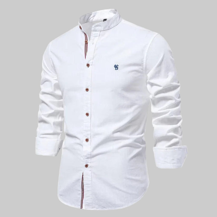 Men | Slim-fit shirt with round collar