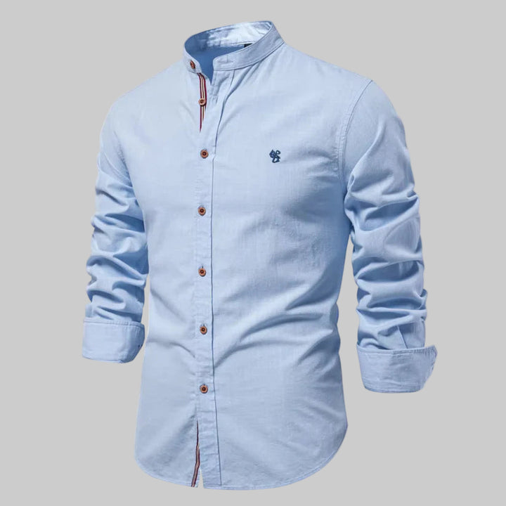 Men | Slim-fit shirt with round collar