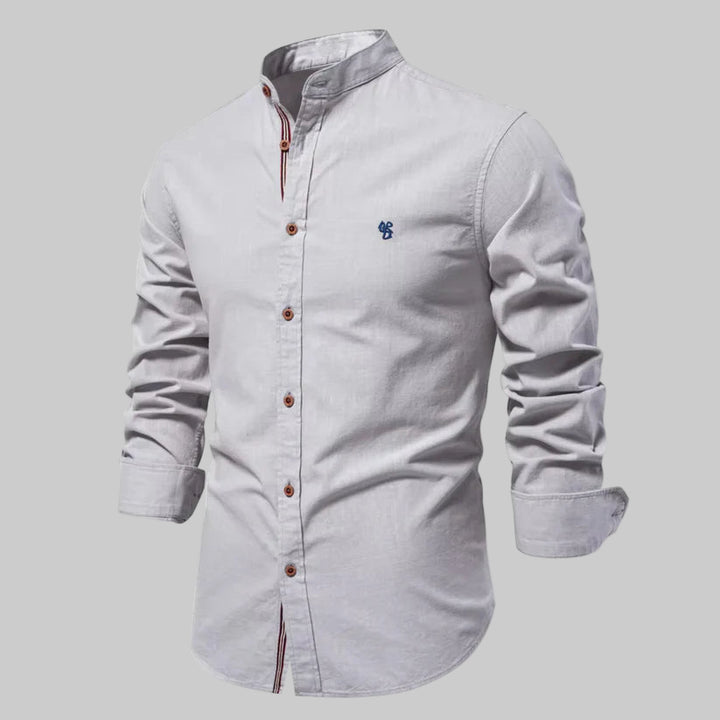 Men | Slim-fit shirt with round collar