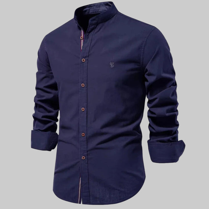 Men | Slim-fit shirt with round collar