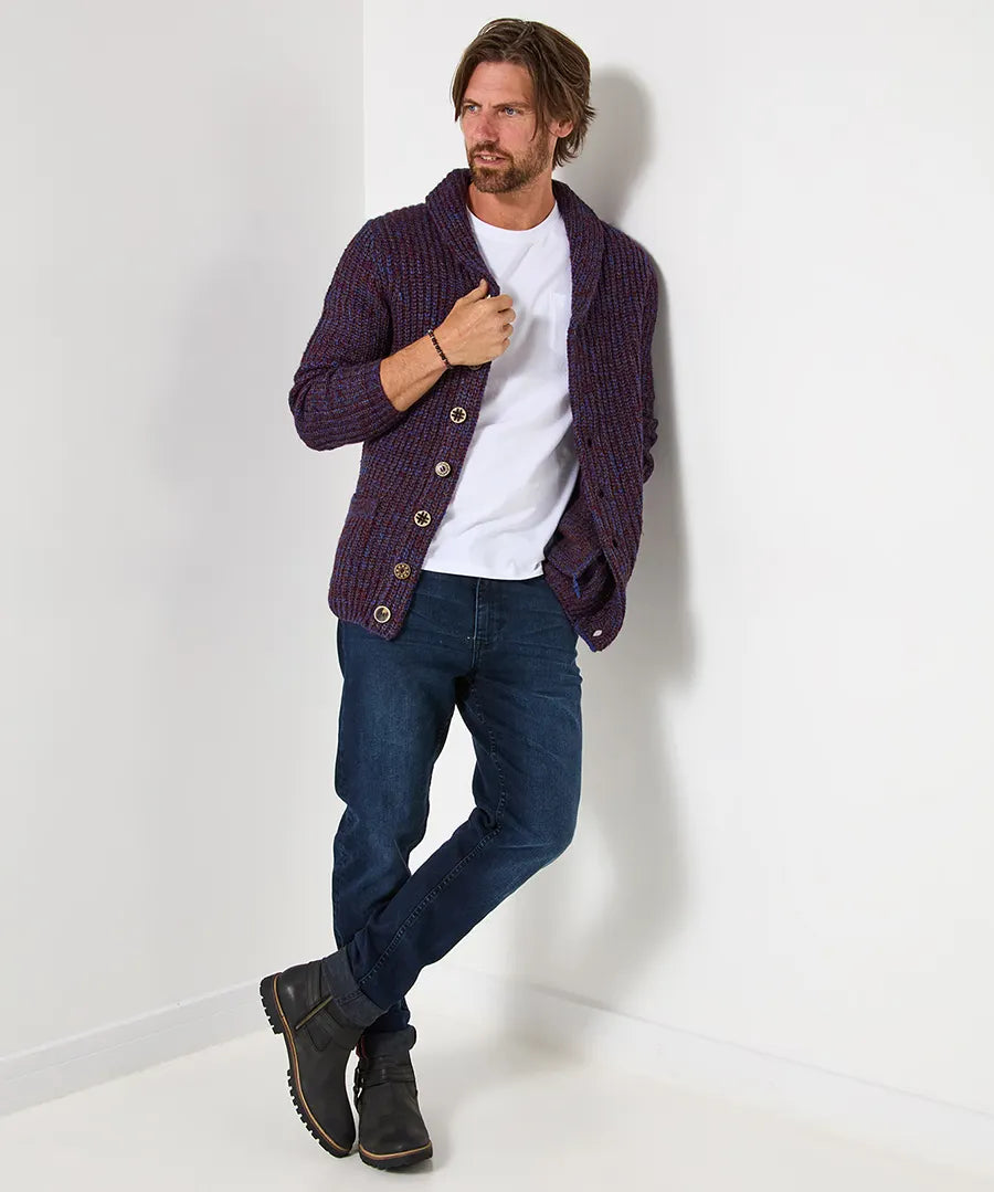 Men | Knitted sweater with shawl collar