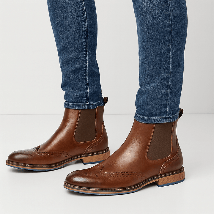 Men | Chelsea boots with front pattern